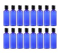 Didiseaon 16pcs 100ml Pet Leak-proof round Shoulder Bottles with Blue Body and Black Cap, Travel Toiletries Containers Refillable Lotion Dispensers for Cosmetic and Personal Care