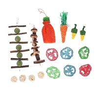 Didiseaon 16Pcs Animal Chew Natural Teething Playthings for Guinea Pigs Hamsters and Rabbits Safe Durable Design for Boredom Breaker and Healthy Chewing Fun