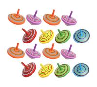 Didiseaon 16Pcs Wooden Gyro Fun Decompression Tops for Color Safe Wooden Spinning for Reduce Screen