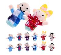 Didiseaon 18pcs Family Finger Puppets for Soft Felt Educational Hand Puppets for Storytelling Role-play Early Learning Childsafe Non-toxic Materials Travel-friendly Plush Kit