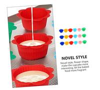 Didiseaon 18pcs Reusable Silicone Muffin Liners Non-Stick Baking Cake Cups for Cupcakes and Baked Goods Heat-Resistant Muffin Silicone Cups for Kitchen Cafeteria Party Use