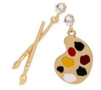 Didiseaon 1Pair Retro Artist Paint Palette and Brush Drop Earrings for Women Unique Dangle Design for Art Students and Creative Souls