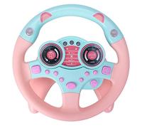 Didiseaon 1Pc Educational Fake Steering Wheel for Interactive Simulation with Sounds Smooth for Imagination and Cognitive Development for Birthdays and Holidays Pink