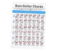 Didiseaon 1pc Electric Bass Chord Learning Guide Coated Chart for Beginners Durable Reference Chord Poster for Guitar Players Essential Music Theory Tool for Practice