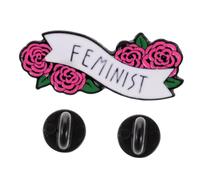 Didiseaon 1PC Feminist Rose Flower Letters Brooch Elegant Decorative Breastpin for Women for Weddings Parties and Daily Wear Crafted From High Grade Material