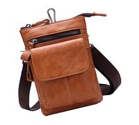 Didiseaon 1pc Multi Function Men Crossbody Bag Durable Zipper Pouch for Travel Casual Use Shoulder Strap Lightweight Design Versatile Style Brown