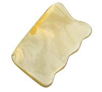 Didiseaon 1pc Natural Cattle Horn Gua Sha Board Massager Smooth Surface for Face Body Head Comfortable Ergonomic Design Lightweight Portable Home Travel Use