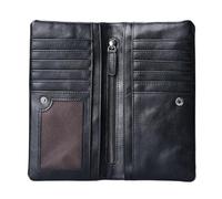 Didiseaon 1Pc Stylish Men Casual Wallet Multi Functional Black Zip Wallet for Travel Business Work Durable Coin Purse with Dividers for Cards Cash for Birthdays