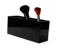 Didiseaon 1pc Three Compartments Makeup Brush Storage Organizer Display Box for Eyebrow Pencil Lip Gloss and Office Supplies Versatile Makeup Brush Holder for Home and Desktop Black
