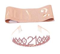 Didiseaon 1Set Birthday Sash and Crown for Tiara and Sash for Women Birthday Party Decorations Stylish Photo Props for Unforgettable Memories