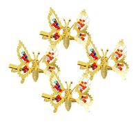 Didiseaon 1set Creative Spring Flutter Hair Clips for Stylish Butterfly Hairpins with Beaded Edges Hair Decor for Fine and Everyday Styling