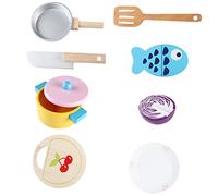 Didiseaon 1Set Interactive Wooden Kitchen for Cookware Playthings for Role Playing and Cognitive Development Safe and Realistic Cooking Experience for Boys
