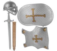 Didiseaon 1Set Medieval Armour Set Lightweight Shield and Helmet for Boys Safe and Durable Cosplay Accessories for Imaginative Play for Home and Outdoor Fun