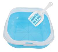 Didiseaon 1set Semi-enclosed Cat Litter Box for Kittens Open Type Anti-splash Design Practical and Cat Toilet Container for Easy Monitoring and Cleaning