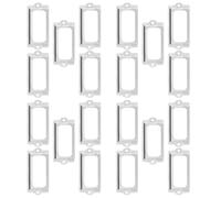 Didiseaon 1set Silver Iron Drawer Label Holders with Smooth Surface and Versatile Installation for Archive Corners and File Cabinets, Vintage Card and Office Tag Frames 30pcs