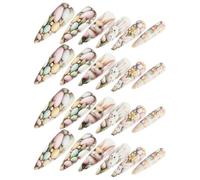 Didiseaon 2 Boxes Easter Bunny Press on Nails Cute Full Cover Short Fake Nails with French Tip Design and Women Party Manicure Decoration