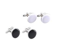 Didiseaon 2 Pairs Fashion Alloy Round Cufflinks for Men S Shirts Two-tone Sleeve Buttons Polished French Accessories for Formal and Casual Wear