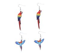 Didiseaon 2 Pairs Fashion Bird Pattern Earrings for Women Lightweight Hummingbird Pigeon Owl Parrot Ear Drops Hypoallergenic Wedding Ear Accessory Gift