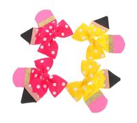 Didiseaon 2 Pairs Grosgrain Bow Clips Non Slip Fully Lined Hair Barrettes for No Crease Hair Accessories with Flower Bow Design for School and Party Styling