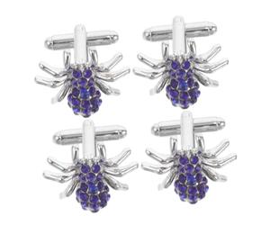 Didiseaon 2 Pairs Men's Rhinestone Spider Cufflinks Sturdy Grip and Secure Fit, Alloy Material, for Formal Party and Office Hours, Novelty Insect Themed Shirt Accessory