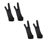 Didiseaon 2 Pairs Two-finger Drawing Glove for Digital Art Tablet Breathable Black Artist Glove with Palm Friction Reduction Comfortable Sketch and Painting Accessory