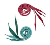 Didiseaon 2 Pairs Wide Flat Velvet Shoelaces for Sneakers Boots Loafers Shoe Strings Green Dark Red Replacement Sport Trainer Laces