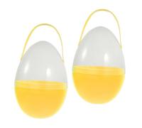 Didiseaon 2 Pc Jumbo Plastic Easter Eggs with Handles 25cm Giant Fillable Egg Shaped Buckets for Treats Yellow