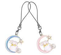 Didiseaon 2 Pcs Alloy Rabbit Phone Chain Strap with Moon Star Charms Easy to Install and Remove Phone Charm Or Keychain Unique and Delicate Design Or Backpack Pendant