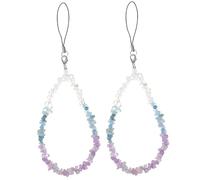 Didiseaon 2 Pcs Crystal Stone Phone Lanyards Wrist Straps Lost Phone Chains Stylish Decorative Charms Handbags Keys Cameras Strong Thread Purple