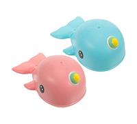 Didiseaon 2 Pcs Floating Whale Bath Toys for Babies Toddler Shower Interactive Wind-up Water Play Swimming Bath Toy Set in Pink and Blue for Summer Bathtub Use
