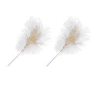 Didiseaon 2 Pcs Natural Feather Cake Adorns White Cake Topper Easy to Insert and Safe to Use for Deserts and Special Events