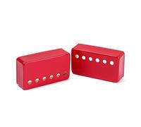 Didiseaon 2 Pcs Red Fully Enclosed Brass Cover for Single Coil Guitar Pickups Durable Decorative Metal Pickup Covers Protects Against Sweat Corrosion Fits Humbucker Style Guitars