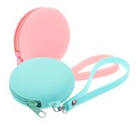Didiseaon 2 pcs Silicone Earbud Organizer Case with Keychains Portable Earphone Carrying Pouch for Travel Drop and Scratch Lightweight Compact Earphone Storage Bag for Women