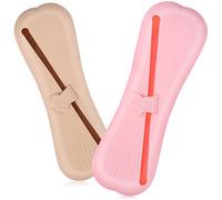 Didiseaon 2 Pcs Silicone Makeup Brush Travel Holders with Inclined Openings and Button Closure, Portable Storage Bags Featuring Small Bumpy Particles, for Travel and Fits Most Handbags