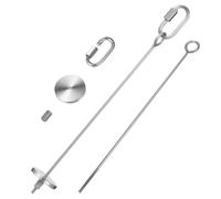 Didiseaon 2 Pcs Stainless Steel Bird Skewers Large Fruit Holders For Parrots Budgies Parakeets Foraging Food Sticks for Hanging Cage Treats with Easy Install Hook