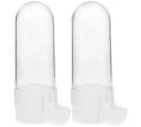Didiseaon 2 Pieces Outdoor Bird Water Feeder and Dispenser for Birdcage, Pvc Material with Fast Installation and Widened Food Slot, for Travel and Bird Owners Random Color