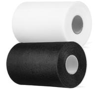 Didiseaon 2 Rolls Tulle Fabric 15Cm X 100 Yards Transparent White and Black Draping Fabric for Wedding Decoration, DIY Tutu Skirts, Veils, and Craft Supplies