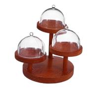 Didiseaon 2 Set Miniature Dollhouse Cake Display Stand with Fruit Vegetable Rack Fade-resistant Snack Showcase for Dollhouse Kitchen Accessories Creative Mini Dessert Exhibit for Collectors