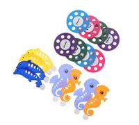 Didiseaon 2 Sets Diving Pool with Numbered Sinking Discs Seahorse Dolphin Design Interactive Water Flying Game for Motor Skills Development and Learning Numbers at Beach Backyard Pool