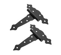 Didiseaon 2 Sets Heavy Duty T-Shaped Iron Door Hinges Rust-Resistant Decorative Barn Door Hardware for Wooden Cabinet Shed with Smooth Quiet Rotation
