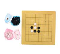 Didiseaon 2 Sets Portable Go Game with Double Sided Cartoon Wood Board and Plastic Stones Educational Chinese Board Game for Beginners for Family Play and Brain Development Included