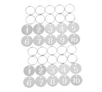 Didiseaon 2 Sets Round Stainless Steel Number Tags Hollowed Keychain Labels for Organized Identification of Luggage Keys Bags Durable Metal Id Markers