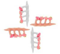 Didiseaon 2 Sets Soft Silicone Toe Separators for Pedicure Ergonomic Nail Art Tools with Strawberry Design Reusable Washable Nail Spacers for Precise Toe Separation and Smudge Prevention