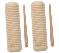 Didiseaon 2 Sets Wood Guiro Percussion Instrument Educational Rhythm for Beginners Wooden Music Instrument for Early Learning and Stress Relief