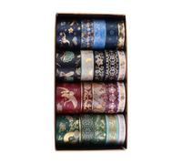 Didiseaon 20 Roll Bronzing Washi Tape 20 Rolls Decorative Tape Paper Easy Peel and Stick Removable without Residue for Diary Decor, Scrapbook, Wrapping and Festival Atmosphere