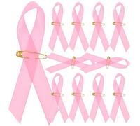 Didiseaon 200pcs Breast Cancer Awareness Ribbons Pin, Pink Polyester Badge for Shirt and Hat, Simple to Operate, for Daily Wearing, Women