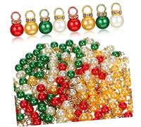 Didiseaon 200pcs Mini Christmas Ornaments Small Hanging Baubles for Xmas Tree Holiday Decorations Pearl Like Balls for Wedding Party Crafting and Small Spaces
