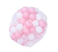 Didiseaon 200PCS Plastic Play Balls for White Pink Transparent Mixed Colors Safe Soft Pit Balls for Bath Mesh Bag Packed for Playhouse Pool Tent and Bounce House Fun