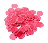 Didiseaon 200pcs Red Bingo Markers Chips with Metal Ring, Plastic Disc Gambling Chips for Boards and Wands, for Classroom and Outdoor Gatherings, Easy Sorting