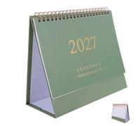 Didiseaon 2026-2027 Desktop Calendar 18 Months - Academic Year Desk Planner for Home Office School, Wirebound Monthly Flip Organizer for Time Management & Scheduling (green)